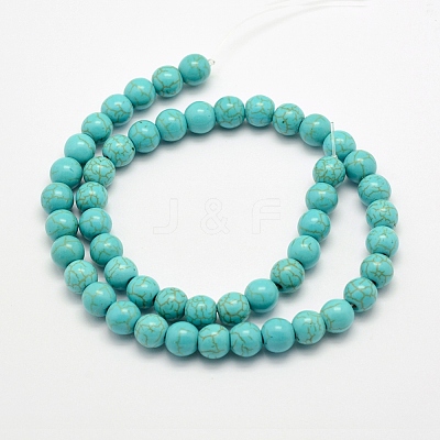 Synthetic Turquoise Beads Strands X-TURQ-F007-01B-6mm-1