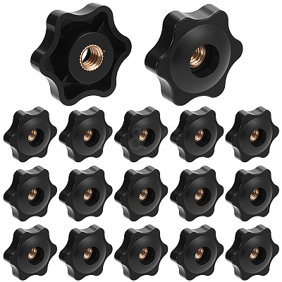 20Pcs PP Plastic & Brass Plum Blossom Handle Nut DIY-SP0007-12-1