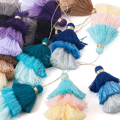 12Pcs 6 Styles Nylon Thread Tassel Big Pendant Decorations FIND-TA0009-18-1