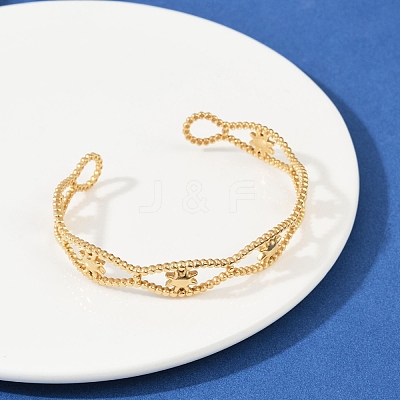 304 Stainless Steel Cuff Bangles for Women BJEW-U045-05G-1