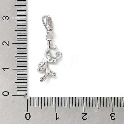 Rhodium Plated 925 Sterling Silver Ice Pick Pinch Bails STER-NH0001-21P-1