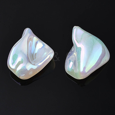 Rainbow Iridescent Plating Acrylic Beads PACR-S221-002-1