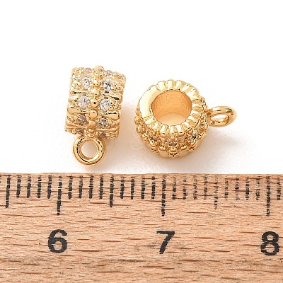 Brass Micro Pave Cubic Zirconia Tube Bails KK-F942-13G-1