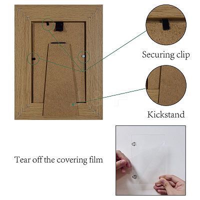 Rectangle Wood Photo Frames AJEW-WH20021-024-1