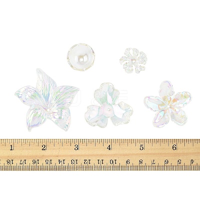 20Pcs 5 Styles UV Plating Acrylic Beads Caps TACR-FS0001-60-1