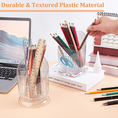 Transparent Plastic Makeup Brush Storage Organizer AJEW-WH0332-33C-1