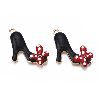 Rack Plating Alloy Enamel Pendants ENAM-T011-131B-1