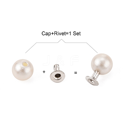 ABS Plastic Imitation Pearl Rivet Studs KY-L076-A-01-1