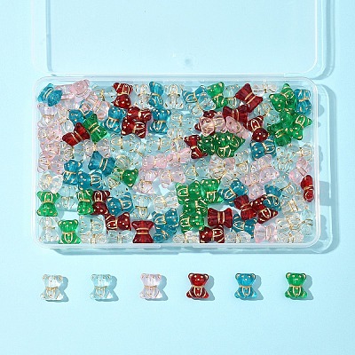 110Pcs 6 Colors Transparent Acrylic Beads MACR-FS0002-06-1