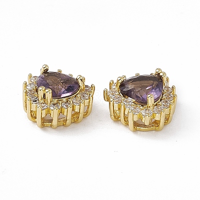 Rack Plating Brass Micro Pave Cubic Zirconia Beads KK-C007-12G-06-1