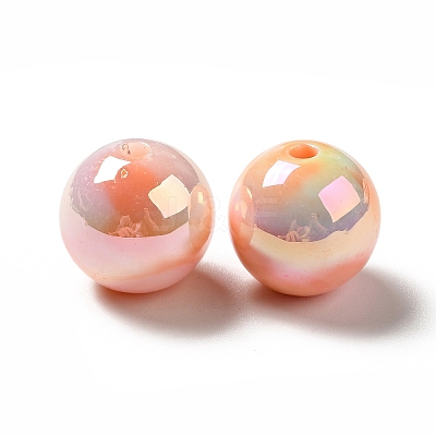 UV Plating Opaque Rainbow Iridescent Acrylic Beads MACR-D063-01A-06-1
