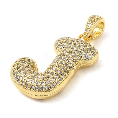 Brass Micro Pave Cubic Zirconia Pendants KK-E061-03G-10-1