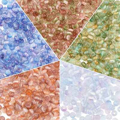 438Pcs Imitation Cat Eye Glass Seed Beads SEED-FS0001-47B-1