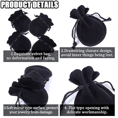 20Pcs Gourd Velvet Drawstring Bags TP-BBC0001-07B-04-1