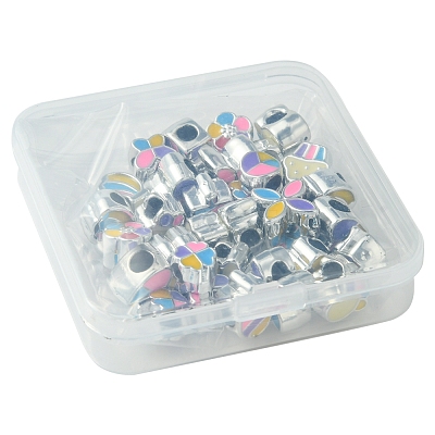 33Pcs 11 Styles CCB Plastic Large Hole Beads DIY-FS0006-72-1