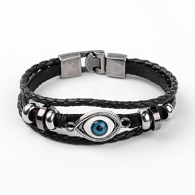 Multi- Strand Leather Cord Bracelets X-BJEW-D423-06A-1