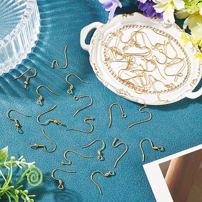 40Pcs 4 Styles 304 Stainless Steel Earring Hooks STAS-TADJ0001-05G-1