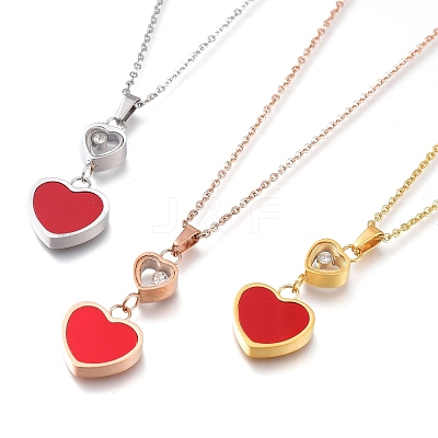 304 Stainless Steel Pendant Necklaces NJEW-I240-11B-1