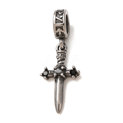 316 Surgical Stainless Steel & Rhinestone European Dangle Charms SA-CBA7555-17AS-01-1
