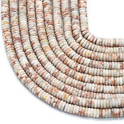 Frosted Natural Netstone Beads Strands G-K389-C08-01-1