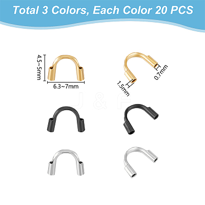60Pcs 3 Colors 316 Surgical Stainless Steel Wire Guardian STAS-UN0056-23-1