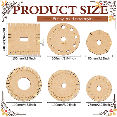 1 Set 6Pcs Wooden Bracelet Knitting Loom Boards TOOL-BC0002-99-1