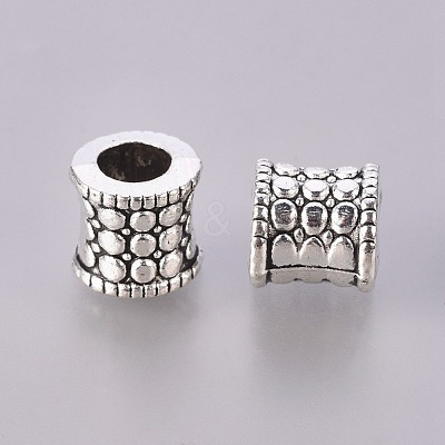 Antique Silver Tone Large Hole Tibetan Silver Column European Beads X-LFH10273Y-NF-1
