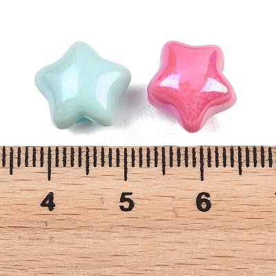 Plating Opaque Acrylic Beads OACR-D042-01-1