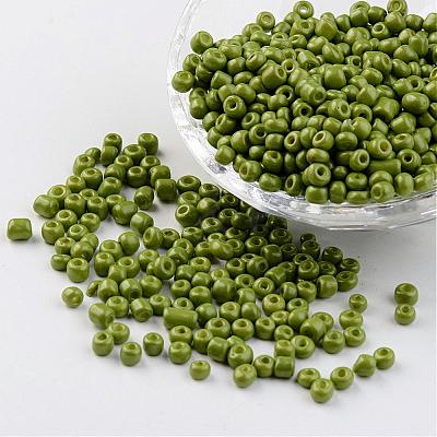 6/0 Baking Paint Glass Seed Beads X-SEED-S003-K9-1