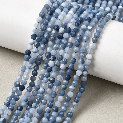 Natural Blue Opal Beads Strands G-P603-C-3mm-04-1