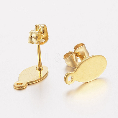 304 Stainless Steel Stud Earring Findings X-STAS-F162-47G-1