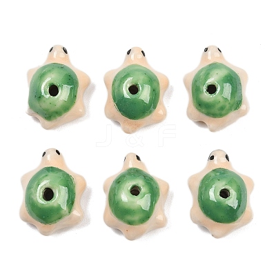 Handmade Bright Glazed Porcelain Beads PORC-CJC0009-03E-1