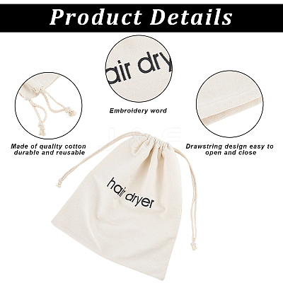 Canvas Cloth Hair Dryer Packing Drawstring Bags ABAG-WH20027-005C-1