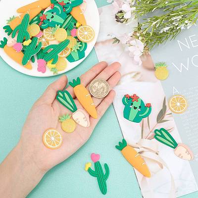 48Pcs 6 Styles PVC Plastic Cabochons PVC-SC0001-01-1