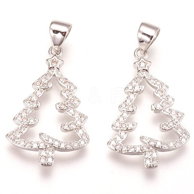 Brass Micro Pave Cubic Zirconia Pendants ZIRC-F086-01P-1