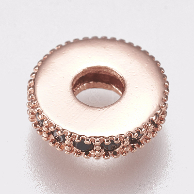 Brass Micro Pave Cubic Zirconia Bead Spacers LS-ZIRC-K074-11A-02RG-1