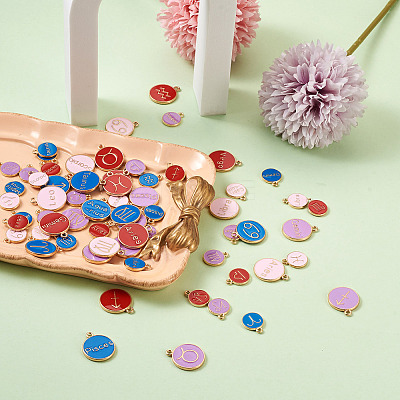 8 Sets 8 Style Alloy Enamel Pendants ENAM-CW0001-04-1