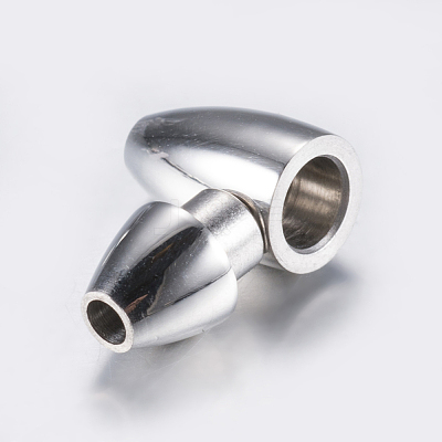 Tarnish Resistant 304 Stainless Steel Pointed Magnetic Clasps with Glue-in Ends STAS-F132-43P-2mm-1