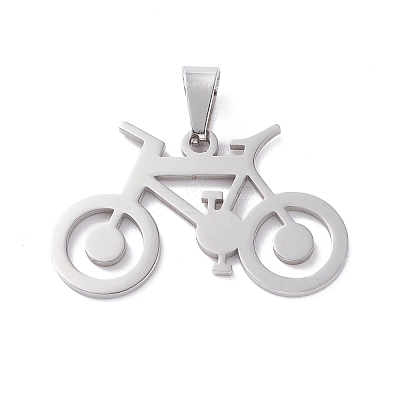 Tarnish Resistant Boy Jewelry Original Color 201 Stainless Steel Bicycle Bike Pendants STAS-I032-223-1