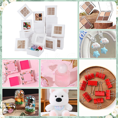 Square Foldable Paper Cake Box LS-CON-WH0089-174B-1