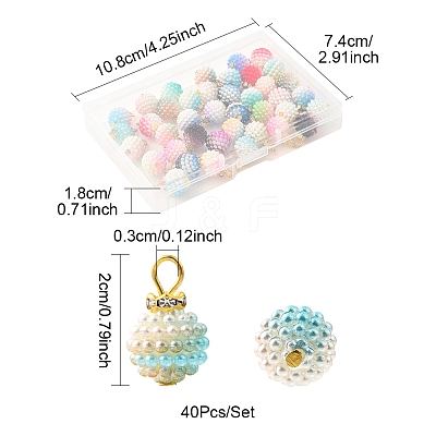 40Pcs Acrylic Pendants PALLOY-FS00035-1