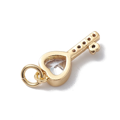 Brass Cubic Zirconia Pendants KK-E003-12G-1
