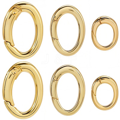 Rack Plating Brass Spring Gate Rings KK-SC0005-67-1