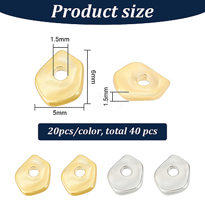 40Pcs 2 Colors Brass Spacer Beads KK-BC0012-75-1