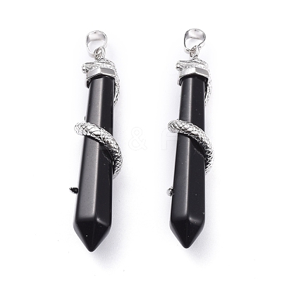 Natural Gemstone Big Pointed Pendants G-F696-B-1