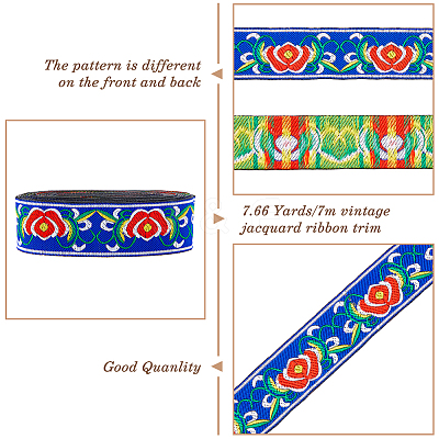 Ethnic Style Polyester Ribbon OCOR-WH0047-38K-1