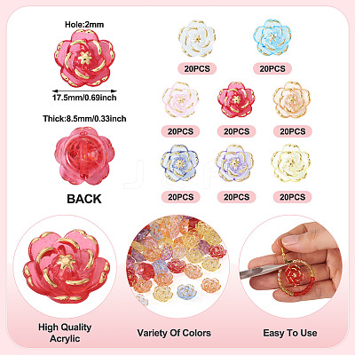 Camellia Transparency Acrylic Beads RESI-TA0004-27A-1