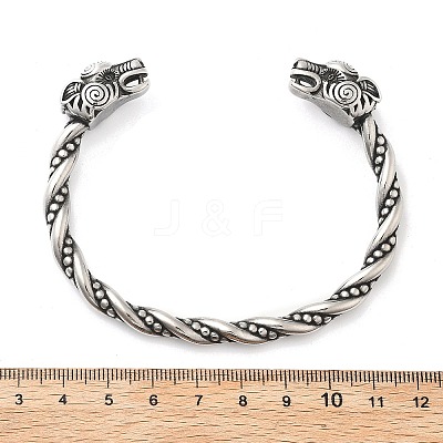 Viking 304 Stainless Steel Open Cuff Bangles for Men BJEW-U001-07K-AS-1