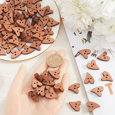 1 Bag Baking Paint Wooden Buttons FIND-GF0006-24B-1