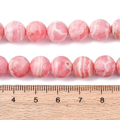 Natural Rhodochrosite Beads Strands G-J369-03-10mm-A-1